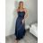 Šaty dlouhé elegantní na ramínka dámské (S/M ONE SIZE) ITALSKá MODA IM323013/DU -   světle modrá -   S/M