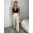 Kalhoty dlouhé dámské (XS/S/M ONE SIZE) ITALSKÁ MÓDA IMPVN258245/DU XS/S/M béžová