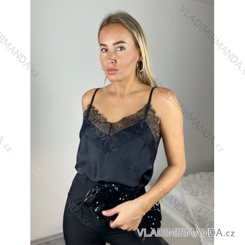 Damen Tanktop (S/M/L Einheitsgröße) ITALIAN FASHION IMPBB25O8651 S / M / L schwarz