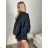 Women's Long Sleeve Leather Jacket (S/M ONE SIZE) ITALIAN FASHION IMPDY231SSH8223 black S / M / L