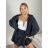 Women's Long Sleeve Leather Jacket (S/M ONE SIZE) ITALIAN FASHION IMPDY231SSH8223 black S / M / L
