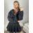 Women's Long Sleeve Leather Jacket (S/M ONE SIZE) ITALIAN FASHION IMPDY231SSH8223 black S / M / L
