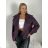 Kabátek krátký oversize dlouhý rukáv dámské (S/M/L ONE SIZE) ITALSKÁ MÓDA IMPLU251111/DU S/M/L fialová
