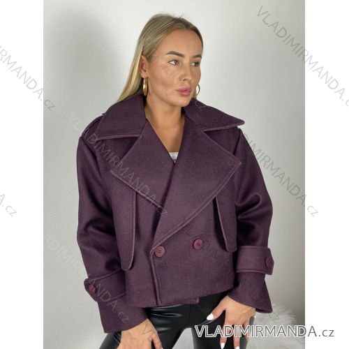 Kabátek krátký oversize dlouhý rukáv dámské (S/M/L ONE SIZE) ITALSKÁ MÓDA IMPLU251111/DU S/M/L fialová