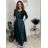 Šaty dlouhé společenské flitrové s páskem dlouhý rukáv dámské (XS/S/M ONE SIZE) ITALSKÁ MÓDA IMM25M13302