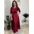Šaty dlouhé společenské flitrové s páskem dlouhý rukáv dámské (XS/S/M ONE SIZE) ITALSKÁ MÓDA IMM25M13302