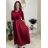 Šaty dlouhé společenské flitrové s páskem dlouhý rukáv dámské (XS/S/M ONE SIZE) ITALSKÁ MÓDA IMM25M13302