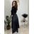 Šaty dlouhé společenské flitrové s páskem dlouhý rukáv dámské (XS/S/M ONE SIZE) ITALSKÁ MÓDA IMM25M13302