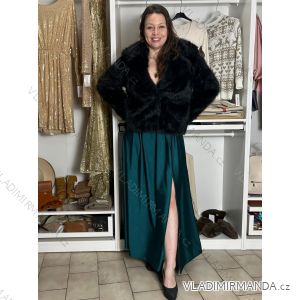 Kabátek kožíšek chlupatý zimní dlouhý rukáv dámský (S/M/L ONE SIZE) ITALSKÁ MÓDA IMWA250001/DUR