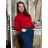 Women's Long Sleeve Knitted Turtleneck Sweater (S/M ONE SIZE) ITALIAN FASHION EXTRA ME IMM22FD9076/DR1 Red