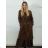 Šaty letní na ramínka dámské (S/M ONE SIZE) ITALSKÁ MÓDA IMPBB22B21841 S / M / L dunkelbraun