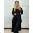 Kabát podzimní oversize na knoflíky dlouhý rukáv dámský (S/M/L ONE SIZE) ITALSKÁ MÓDA IMWCL252811/DU S/M/L Černá
