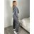 Souprava oversize úpletová kalhoty a svetr s kapucí dlouhý rukáv dámská (S/M/L ONE SIZE) ITALSKÁ MÓDA IMWGB25LO-1160AB