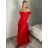 Long party dress glittering tulle Carmen with straps for women (S/M/L ONE SIZE) ITALIAN FASHION IMC24429