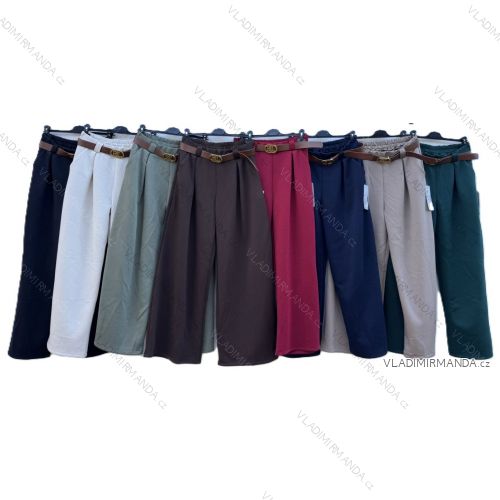 Nohavice elegantné s opaskom dámske nadrozmer (42/44/46 ONE SIZE) TALIANSKA MÓDA IMD25363