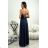 Women's strapless tulle party dress (S/M/L ONE SIZE) ITALIAN FASHION IM923001 dark blue 