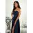 Women's strapless tulle party dress (S/M/L ONE SIZE) ITALIAN FASHION IM923001 dark blue 