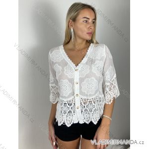 Tunika krajková 3/4 dlouhý rukáv dámská (S/M/L ONE SIZE) ITALSKÁ MÓDA IMSM251140/DUR