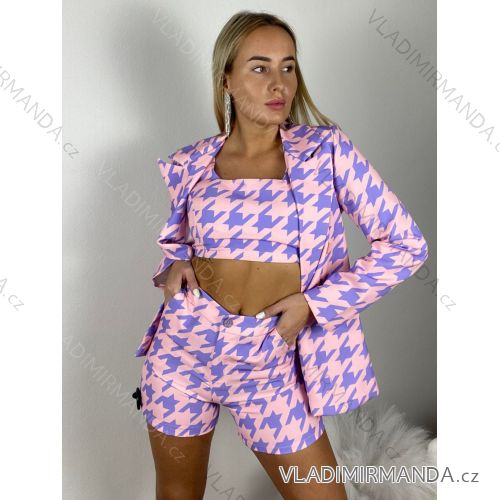 Komplet sako dlouhý rukáv, top a sukně dámský (S-XL) ITALSKÁ MÓDA IMWD21994