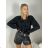Tunika/blúzka košeľová s volány dlhý rukáv dámska (S/M/L ONE SIZE) TALIANSKA MODA IM3251119