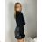 Tunika/blúzka košeľová s volány dlhý rukáv dámska (S/M/L ONE SIZE) TALIANSKA MODA IM3251119