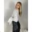 Tunika krajková elegantní dlhý rukáv dámska (S/M/L ONE SIZE) TALIANSKA MÓDA IMD25370/DR S/M/L biela