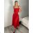 Long summer shirt dress with straps for women (S/M/L ONE SIZE) ITALIAN FASHION IMPBB25B25107 S / M / L red