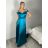 Šaty dlhé spoločenské carmen dámske (S/M/L ONE SIZE) TALIANSKA MÓDA IM3250007/DUR petrolejová S/M/L