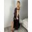 Šaty dlhé spoločenské carmen dámske (S/M/L ONE SIZE) TALIANSKA MÓDA IM3250007/DUR hnědá S/M/L