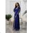 Long elegant satin strapless dress for women (34-40) POLISH FASHION PMLEL24MARINA Royal blue 36