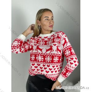Sveter vánoční úpletový dlhý rukáv dámsky (S/M/L ONE SIZE) TALIANSKA MÓDA IMWH25002
