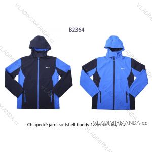 Bunda softshellová dlouhý rukáv na zip s kapucí dorost chlapecká (128/134-164/170) WOLF B2364/A/KUS