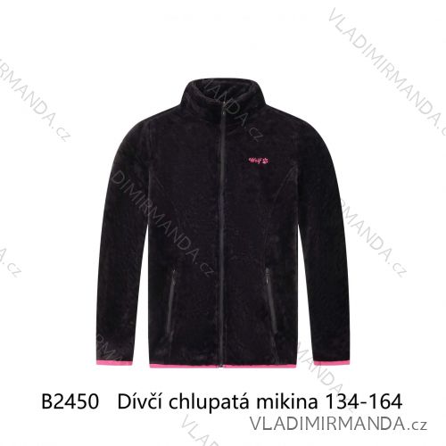 Mikina chlupatá dlouhý rukáv dorost dívčí (134-164) WOLF B2450/KUS