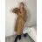 Kabát koženkový oversize s páskem dlouhý rukáv dámský TARA (S/M/L ONE SIZE) ITALSKÁ MÓDA IMWCA251111