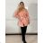 Kabátek flaušový s páskem dlhý rukáv dámsky (S/M/L ONE SIZE) TALIANSKA MÓDA IMWAC251111/DU S/M/L ružová staroružová