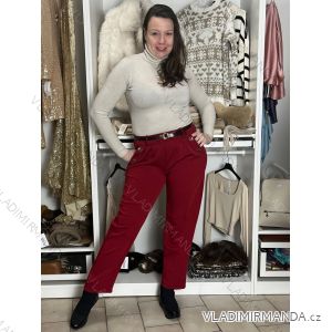 Kalhoty volnočasové s páskem dámské (S/M/L ONE SIZE) ITALSKÁ MÓDA IM425823