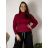 Damen Pullover Lang Langarm Strickkleid (L / XL ONE SIZE) ITALIAN FASHION IM721314 schwarz 50/52/54