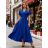 Elegant trousers with belt for women (S/M/L ONE SIZE) ITALIAN FASHION IM425057  Royal blue