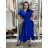 Elegant trousers with belt for women (S/M/L ONE SIZE) ITALIAN FASHION IM425057  Royal blue
