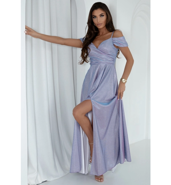 Women's Strapless Long Satin Party Dress (34-42) POLISH FASHION PMLEL24NATHALIE