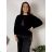 Strickkleid a-Pullover Extended Long Sleeve Damen Plus Size (XL / 2XL ONE SIZE) ITALIAN FASHION IM4212261 -   schwarz -   M / L