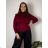 Damen Pullover Lang Langarm Strickkleid (L / XL ONE SIZE) ITALIAN FASHION IM721314