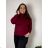 Damen Pullover Lang Langarm Strickkleid (L / XL ONE SIZE) ITALIAN FASHION IM721314