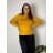 Damen Pullover Lang Langarm Strickkleid (L / XL ONE SIZE) ITALIAN FASHION IM721314 schwarz 50/52/54