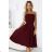 641-1 VIVIENNE corset flared midi dress for special occasions - burgundy
