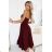 641-1 VIVIENNE corset flared midi dress for special occasions - burgundy