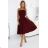 641-1 VIVIENNE corset flared midi dress for special occasions - burgundy