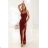 647-1 Fitted long maxi dress with a wrap neckline and slit - burgundy