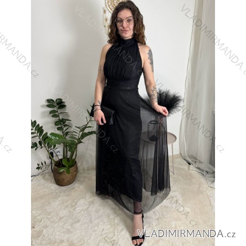 Women's Casual Elegant Summer Sleeveless Dress (S/M ONE SIZE) ITALIAN FASHION IMPSH2520037 S/M/L black