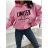 Mikina oversize s kapucí dlouhý rukáv dámská (S/M/L ONE SIZE) Turecká MÓDA TMWH251111